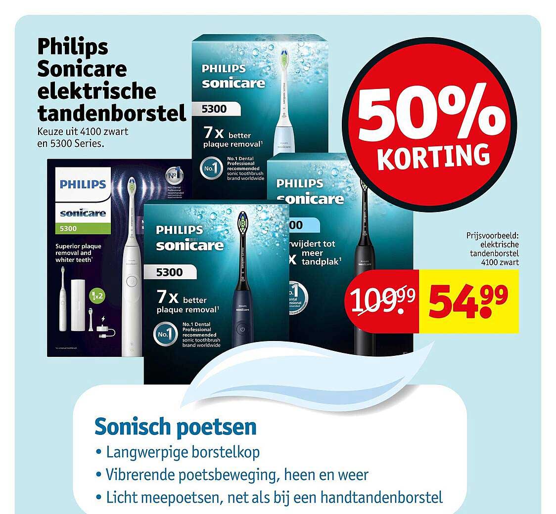 Philips Sonicare elektrische tandenborstel 50% korting