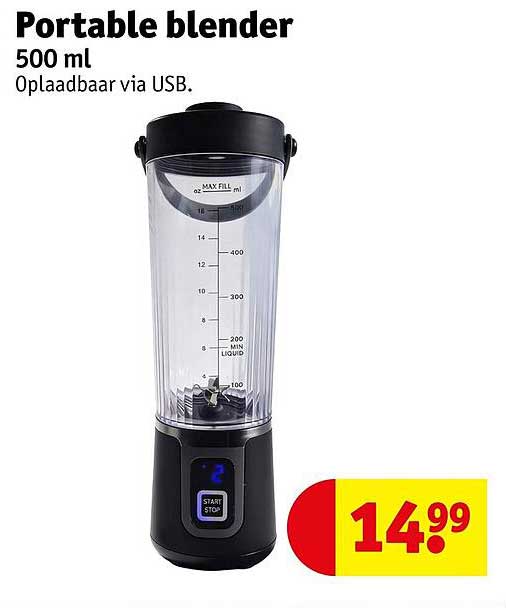 Portable blender 500 ml Oplaadbaar via USB.