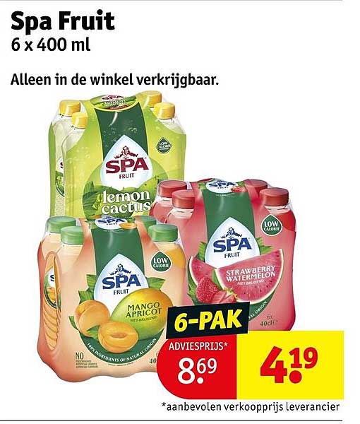 Spa Fruit 6 x 400 ml