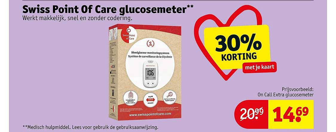 Swiss Point Of Care glucosemeter** 30% KORTING met je kaart