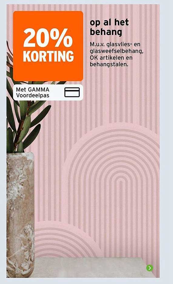 20% korting op al het behang