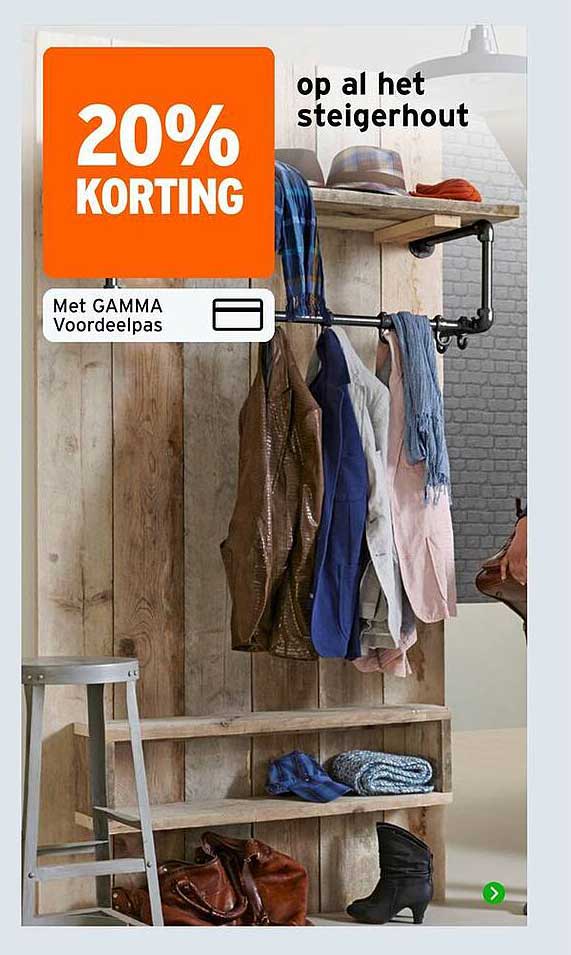 20% KORTING op al het steigerhout