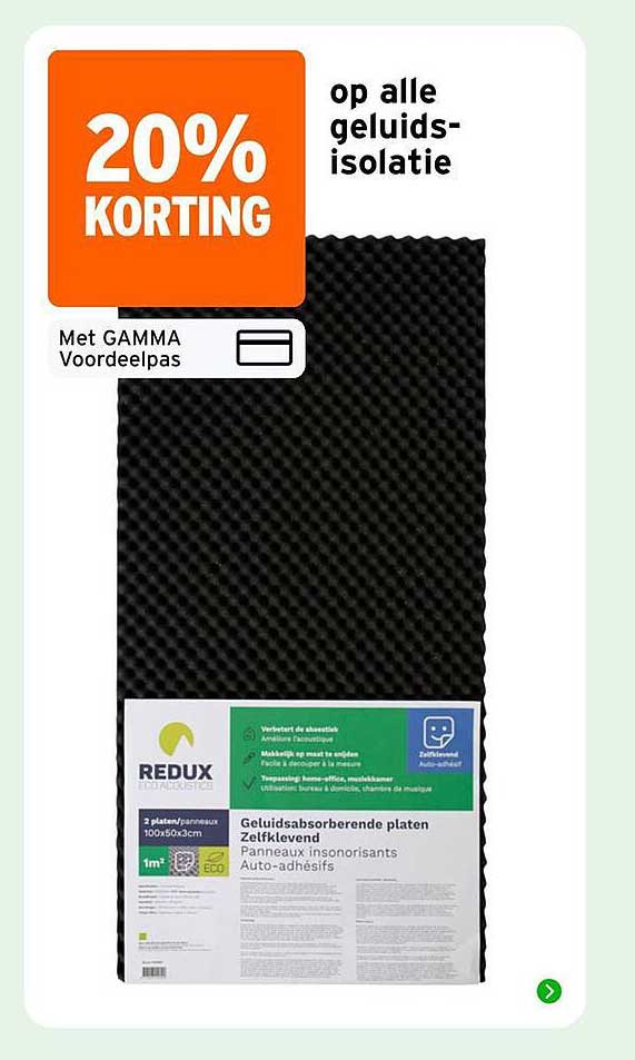 20% KORTING op alle geluids-isolatie