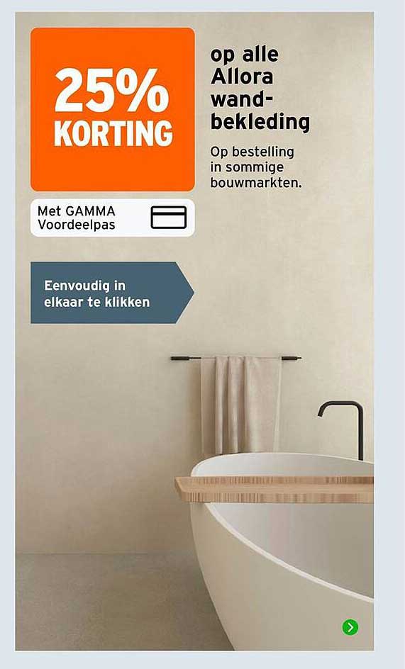 25% KORTING op alle Allora wand-bekleding