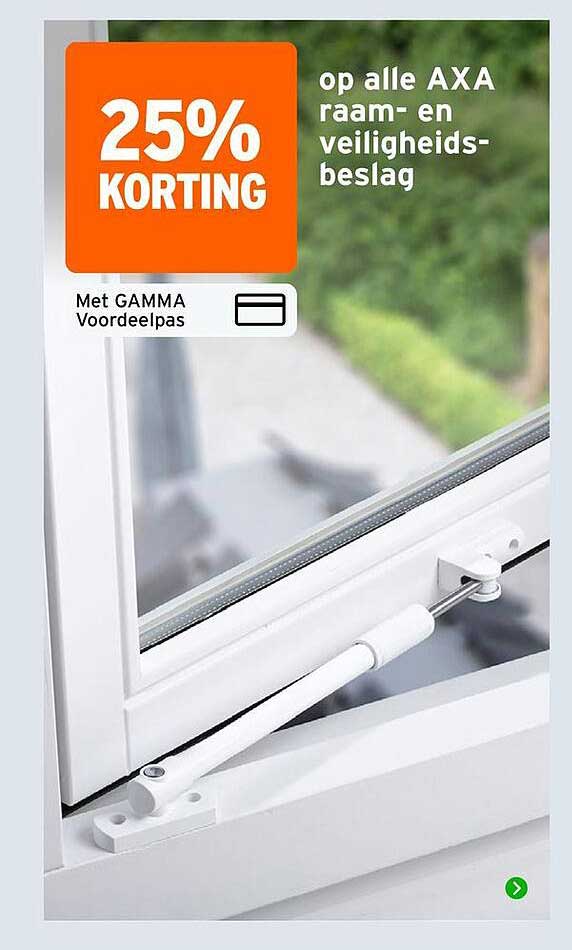 25% korting op alle AXA raam- en veiligheidsbeslag