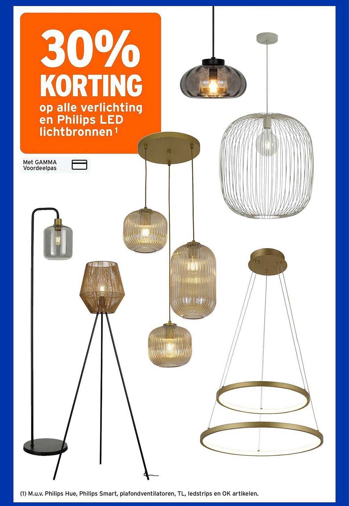 30% KORTING op alle verlichting en Philips LED lichtbronnen