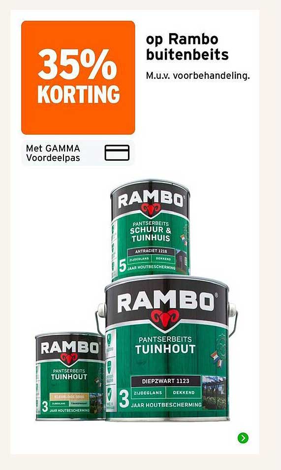 35% korting op Rambo buitenbeits