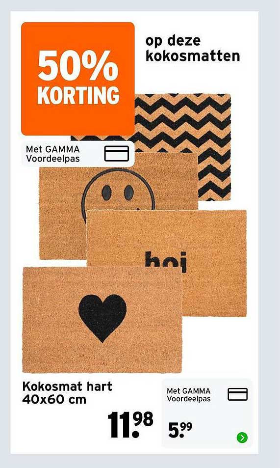 50% KORTING op deze kokosmatten