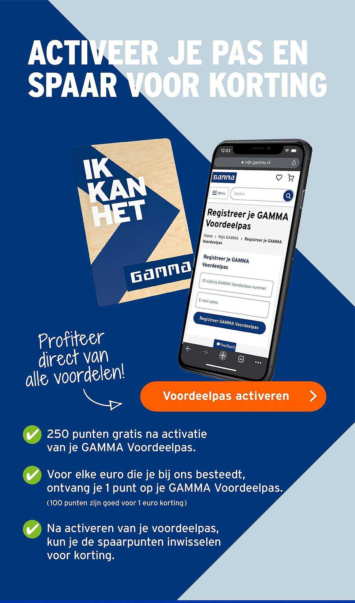 ACTIVEER JE PAS EN SPAAR VOOR KORTING