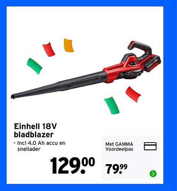 Einhell 18V bladblazer - Incl. 4.0 Ah accu en snellader