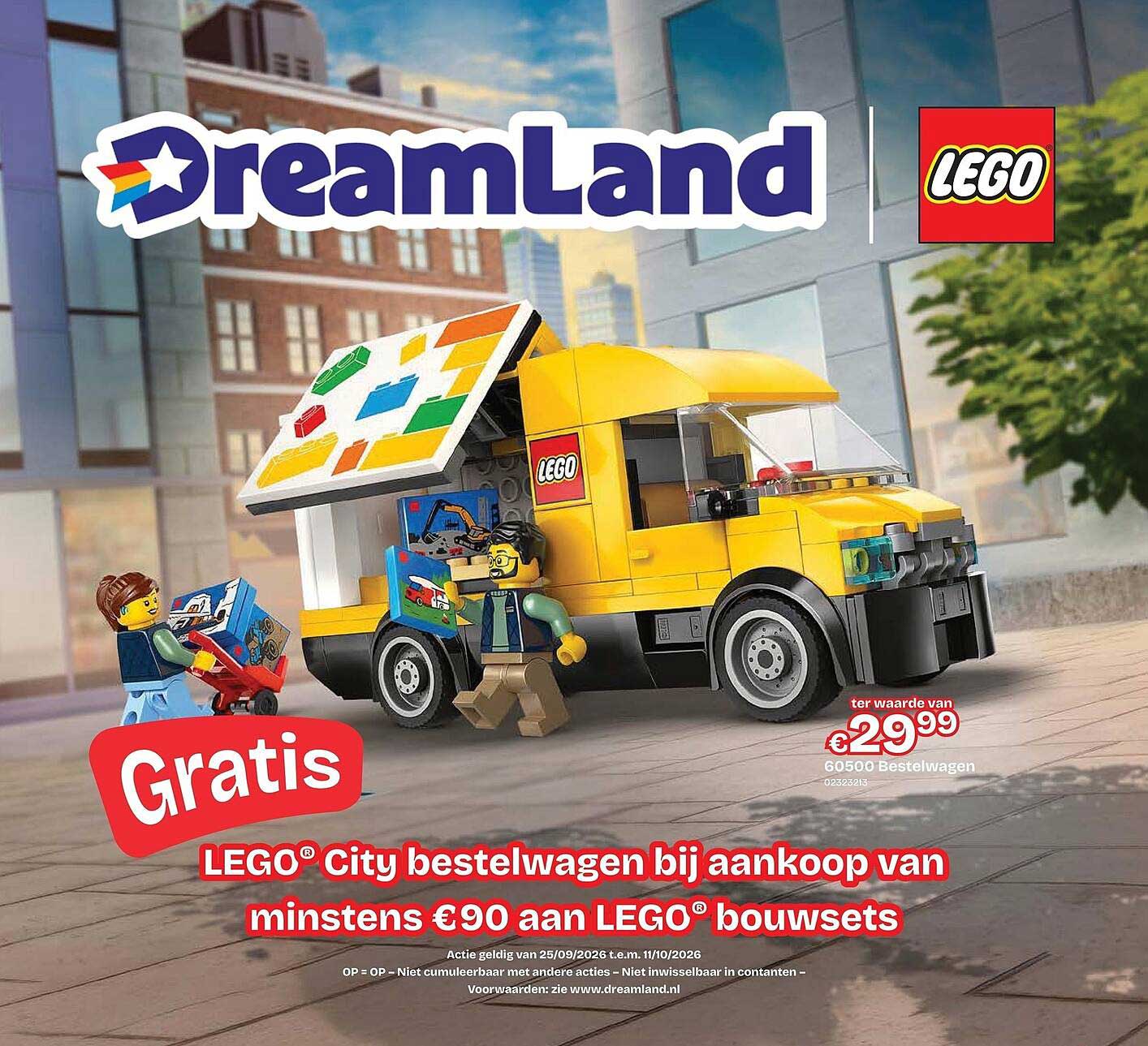 LEGO® City bestelwagen bij aankoop van minstens €90 aan LEGO® bouwsets Gratis