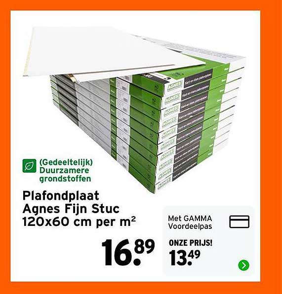 Plafondplaat Agnes Fijn Stuc 120x60 cm per m²
