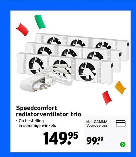 Speedcomfort radiatorventilator trio