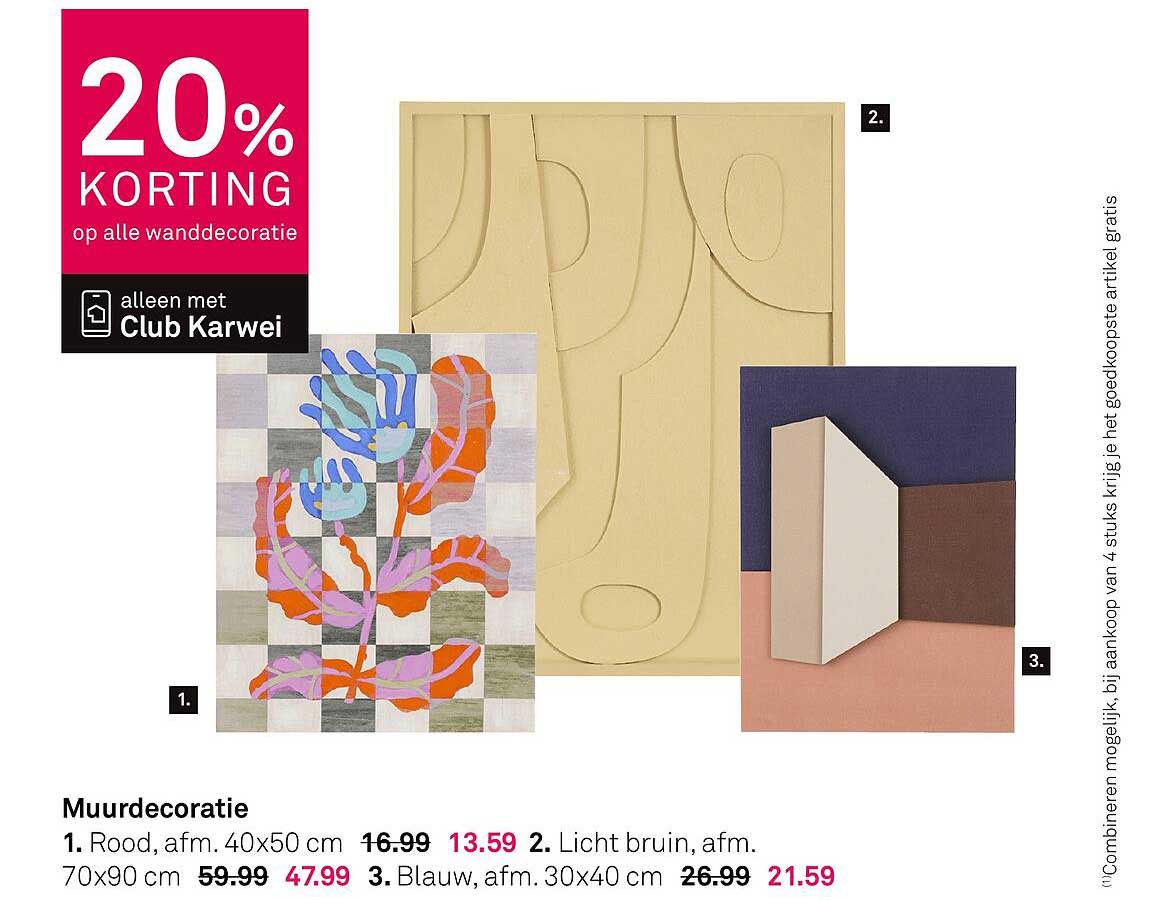 20% KORTING op alle wanddecoratie alleen met Club Karwei