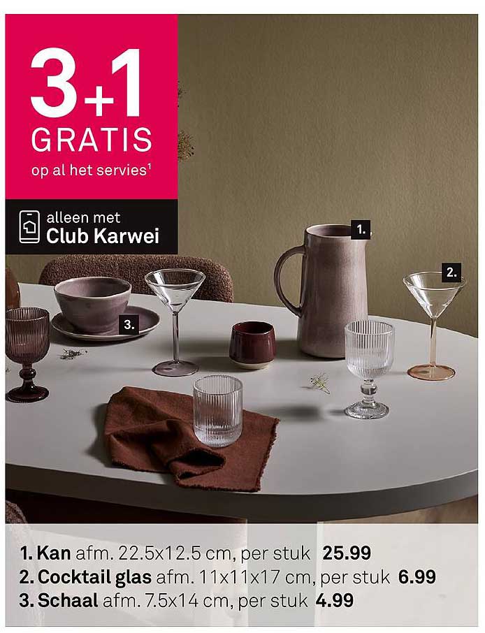 3+1 GRATIS op al het servies