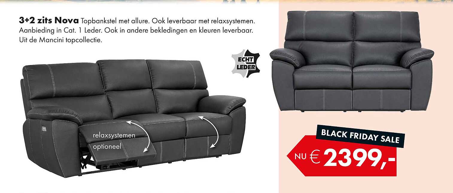 3+2 zits Nova Topbankstel met allure