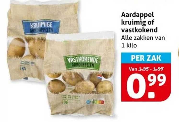 Aardappel kruimig of vastkokend