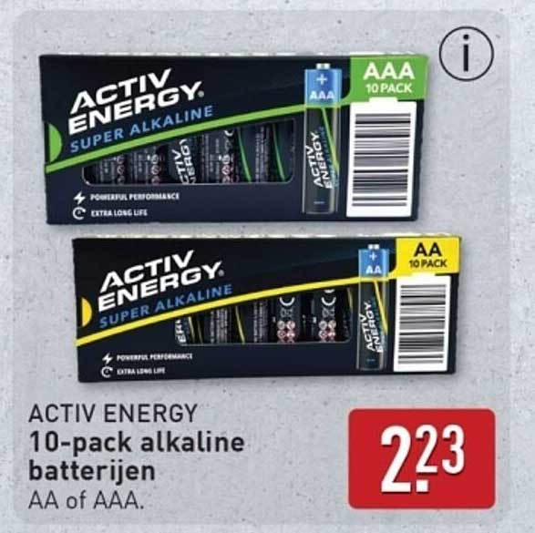 ACTIV ENERGY 10-pack alkaline batterijen AA of AAA