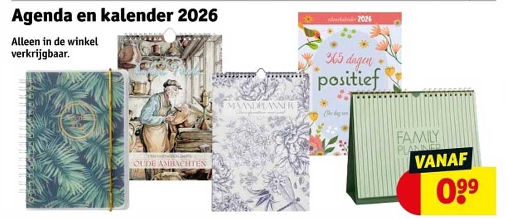 Agenda en kalender 2026