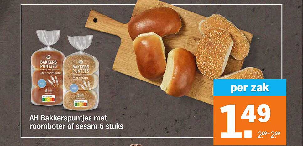 AH Bakkerspuntjes met roomboter of sesam 6 stuks