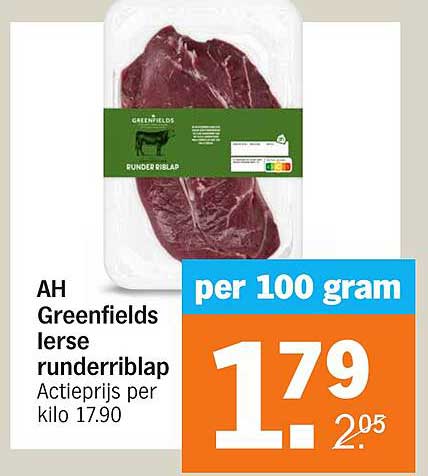 AH Greenfields leerse runderriblap