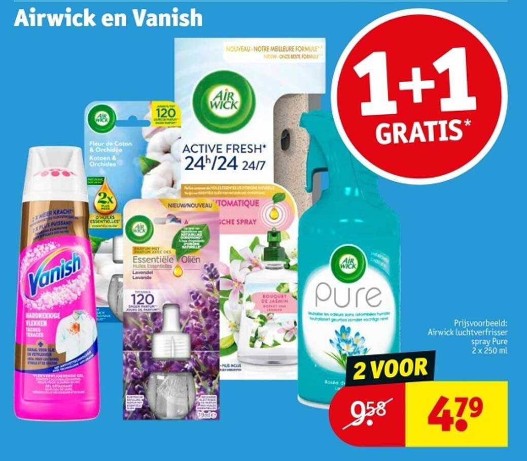 Airwick en Vanish 1+1 Gratis