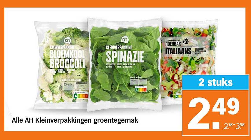 Alle AH Kleinverpakkingen groentegemak