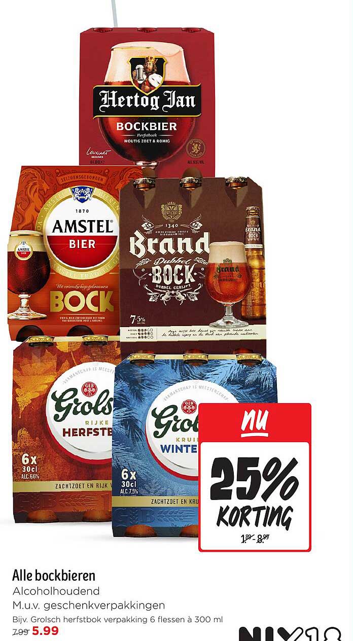 Alle bockbieren M.u.v. geschenkverpakkingen