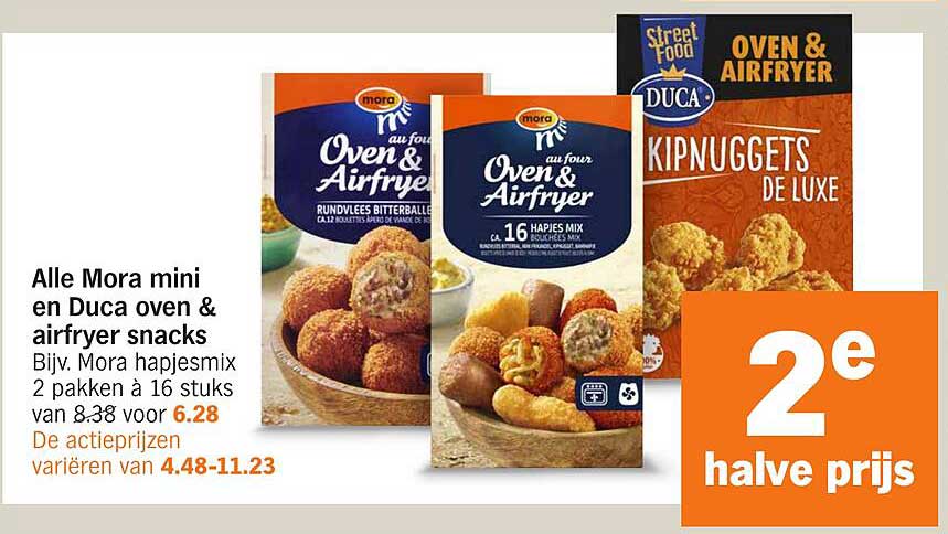 Alle Mora mini en Duca oven & airfryer snacks