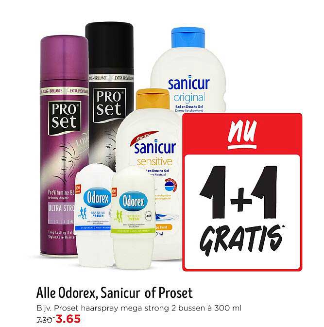 Alle Odorex, Sanicur of Proset
