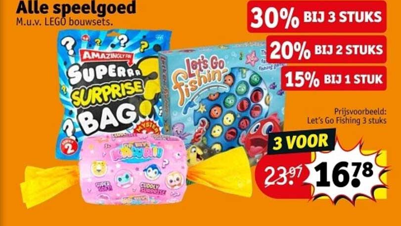 Alle speelgoed. M.u.v. LEGO bouwsets.