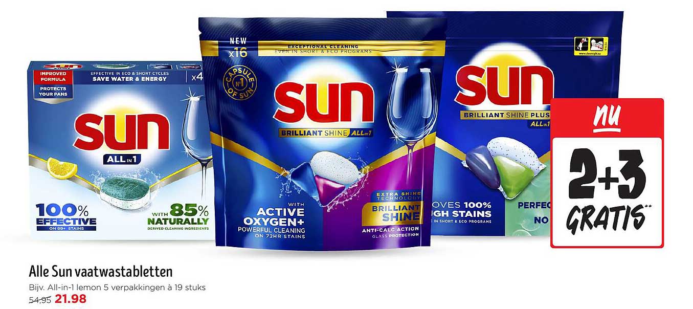 Alle Sun vaatwastabletten