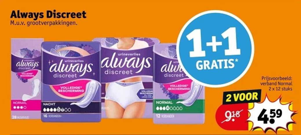 Always Discreet 1+1 GRATIS