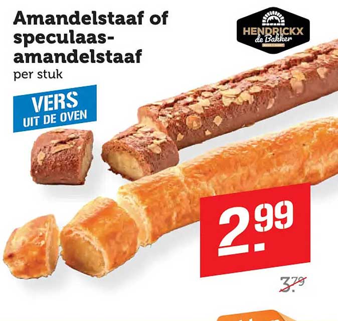 Amandelstaaf of speculaas-amandelstaaf per stuk