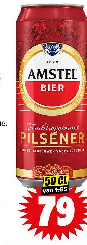 AMSTEL BIER Traditiegetrouw PILSENER 50 CL