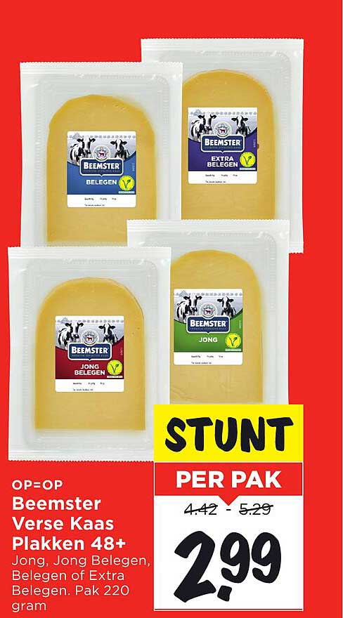 Beemster Verse Kaas Plakken 48+