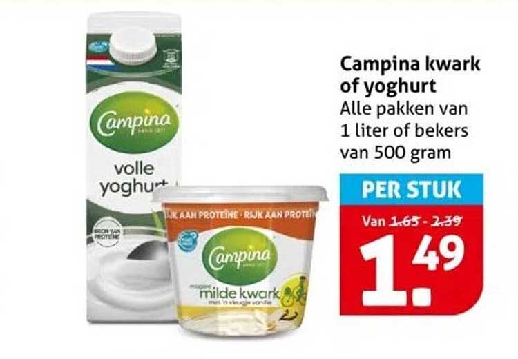 Campina kwark of yoghurt