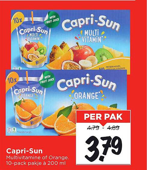 Capri-Sun Multivitamine of Orange, 10-pack pakje à 200 ml