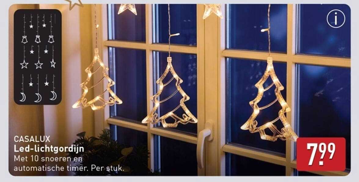 CAVALUX Led-lichtgordijn met 10 snoeren en automatische timer. Per stuk.