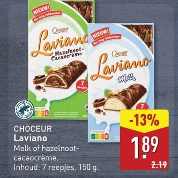 CHOCEUR Laviano - Melk of hazelnoot-cacaocrème.