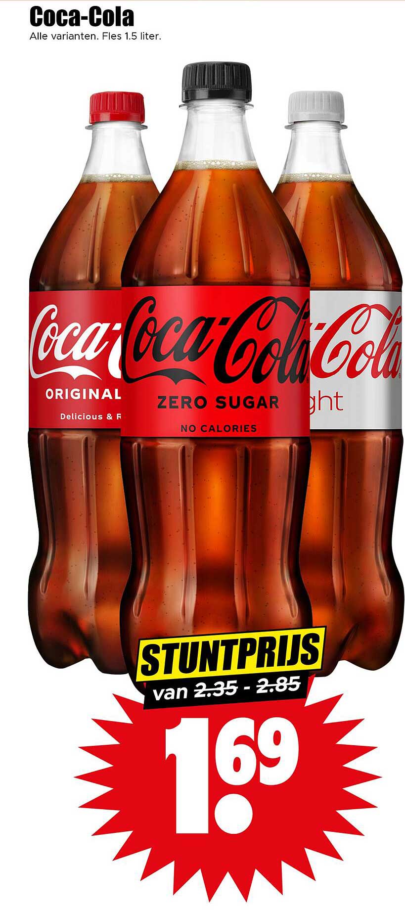 Coca-Cola 1.5 liter, alle varianten