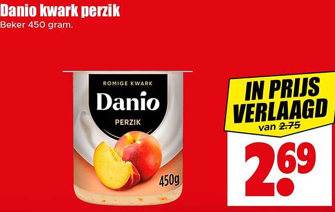 Danio kwark perzik 450 gram