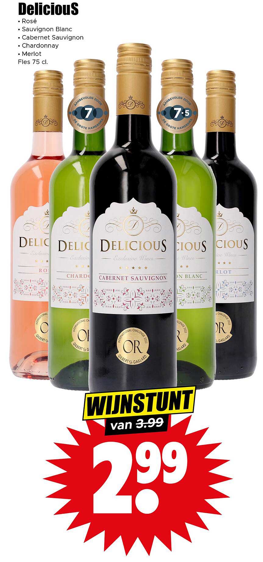 Delicious Wijn - Wijnstunt van 3.99 voor 2.99