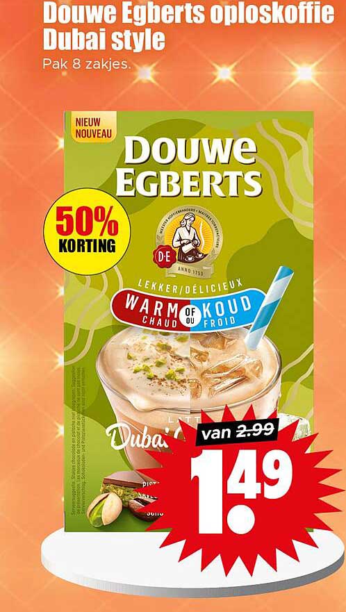 Douwe Egberts oploskoffie Dubai style