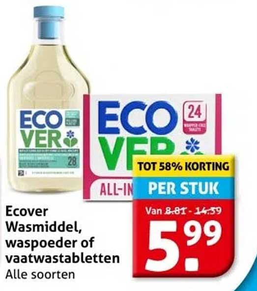 Ecover Wasmiddel, waspoeder of vaatwastabletten