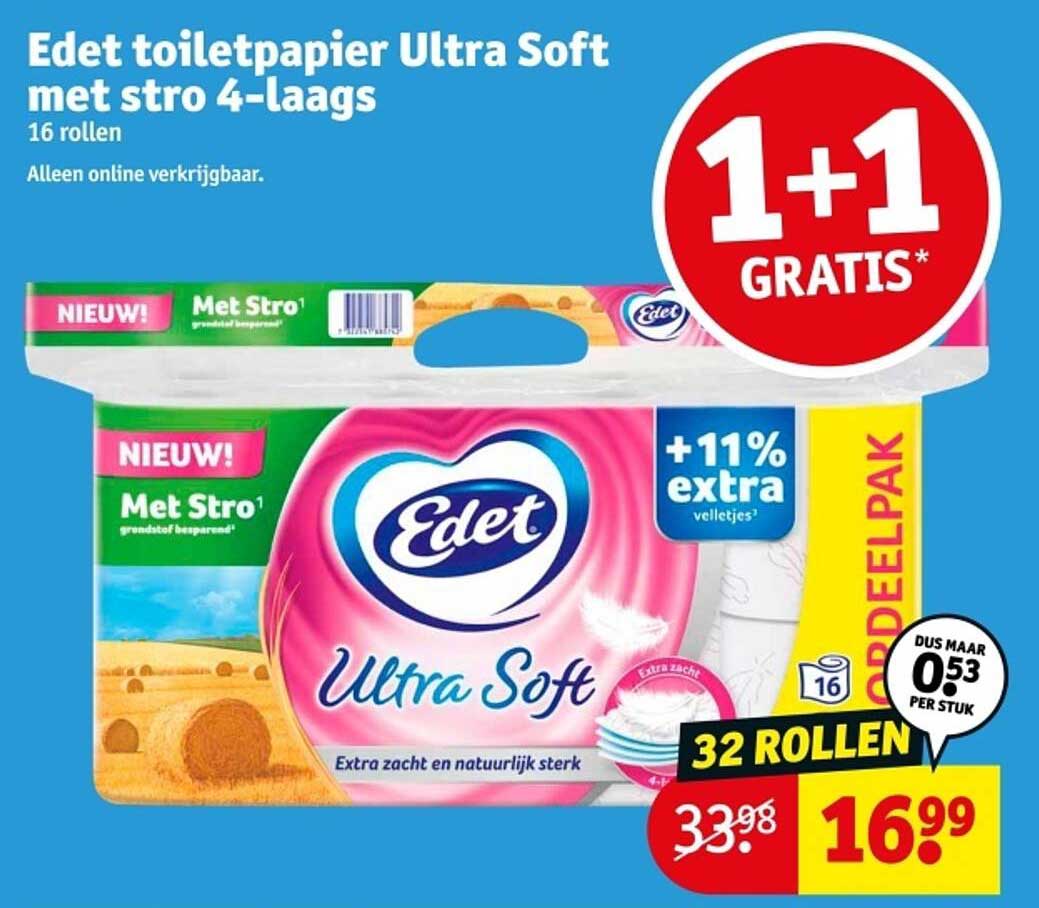 Edet toiletpapier Ultra Soft met stro 4-laags