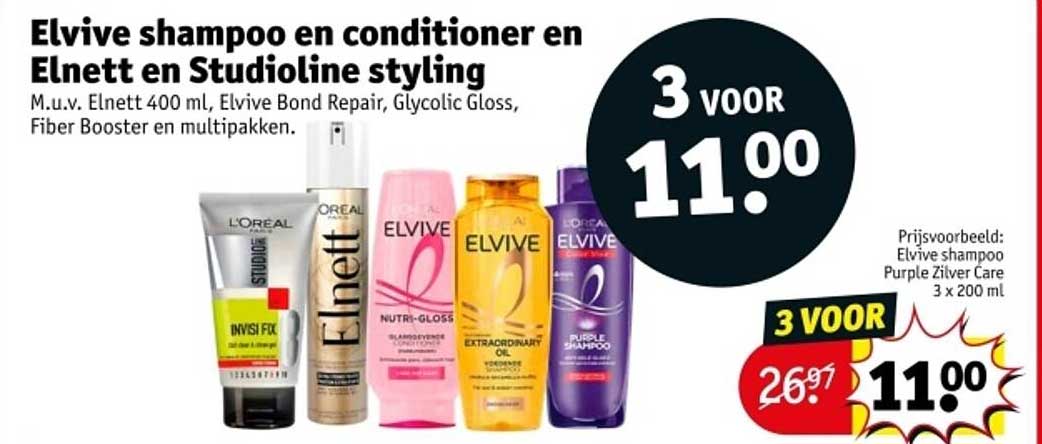 Elvive shampoo en conditioner en Elnett en Studioline styling