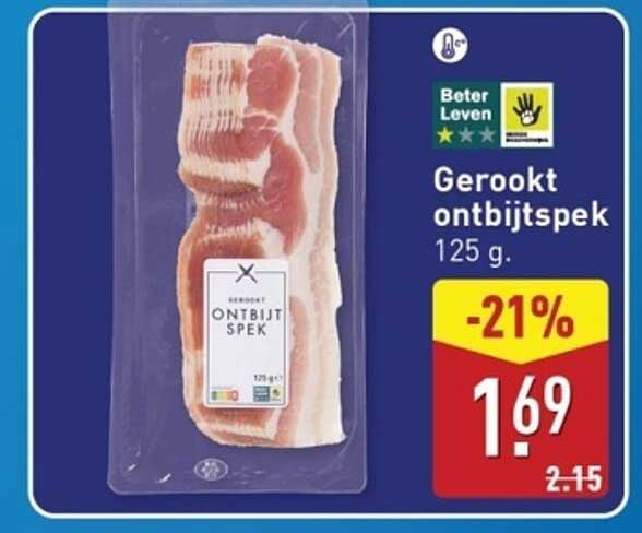 Gerookt ontbijtspek 125 g.