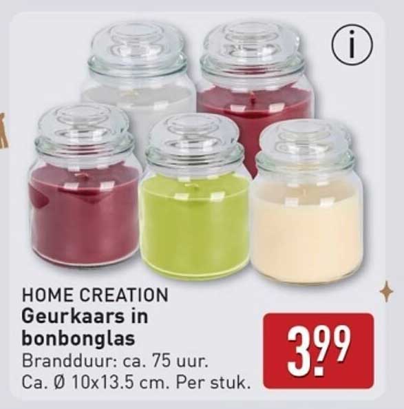 Geurkaars in bonbonglas
