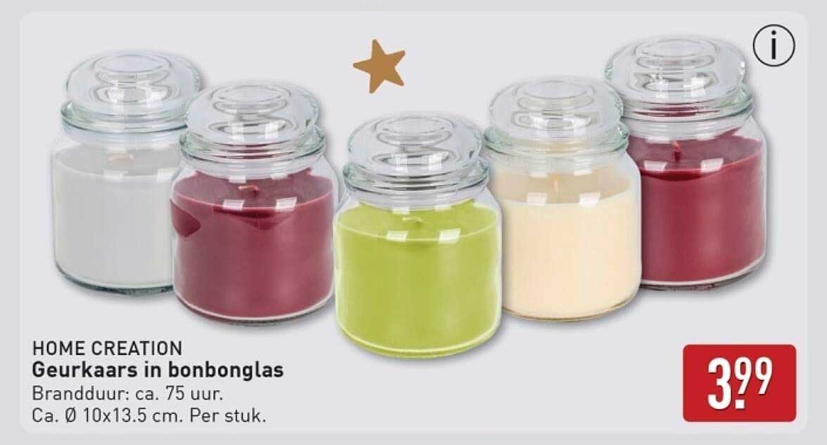 Geurkaars in bonbonglas